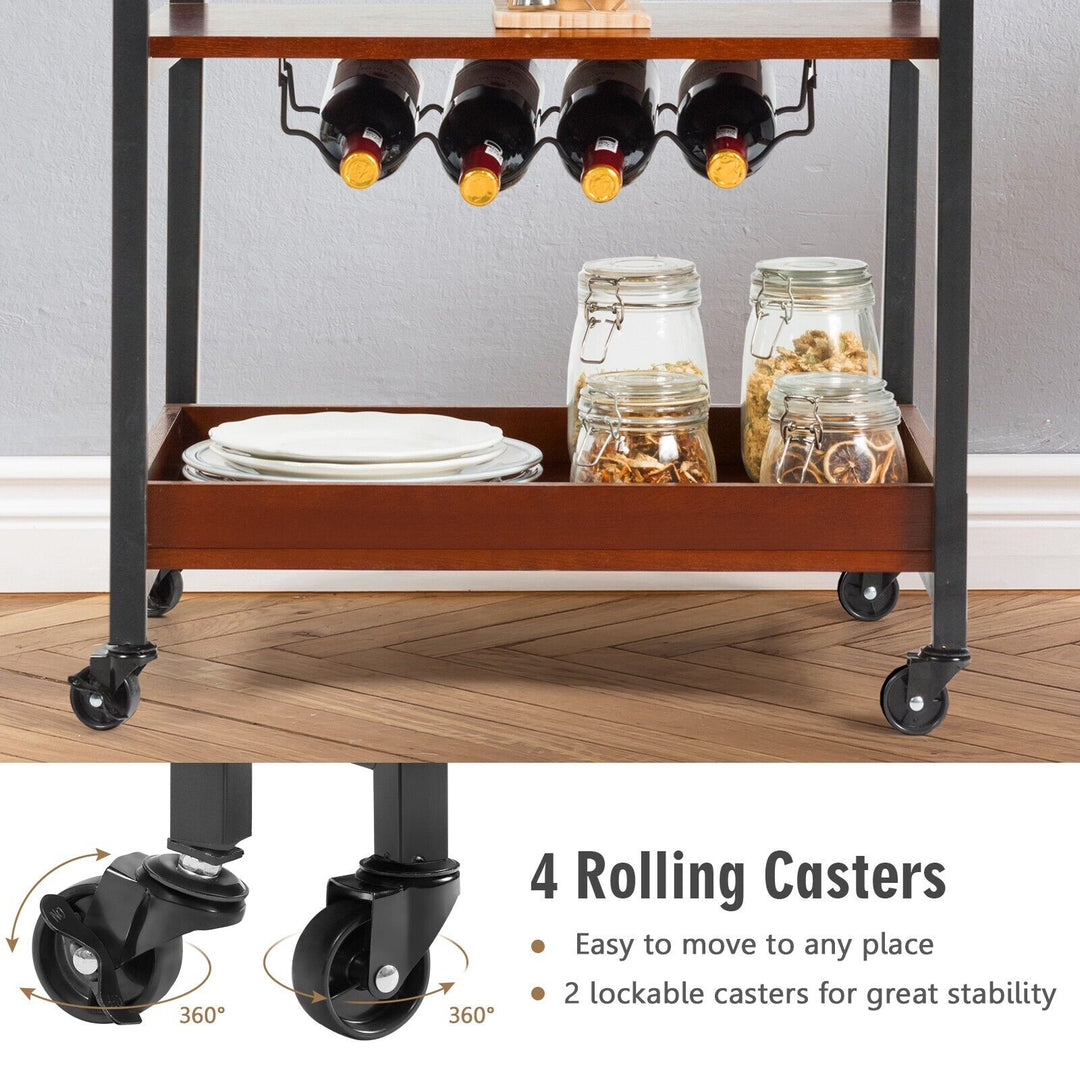 3 Tier Industrial Kitchen Island Cart - TidySpaces