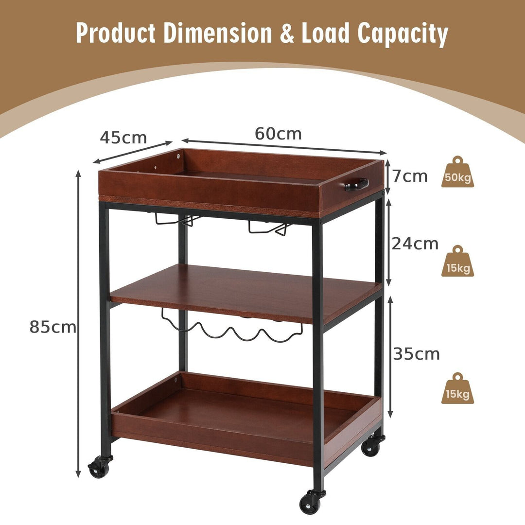 3 Tier Industrial Kitchen Island Cart - TidySpaces