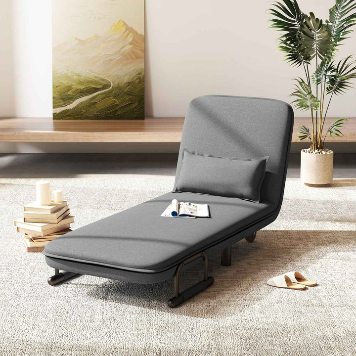 3-in-1 Convertible Sofa Bed with 5-Position Adjustable Backrest for Versatile Comfort