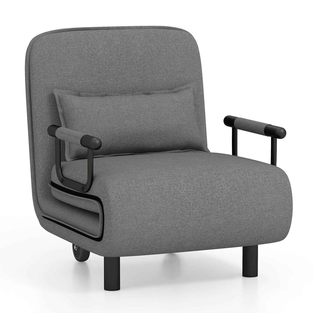 3-in-1 Convertible Sofa Bed with 5-Position Adjustable Backrest for Versatile Comfort