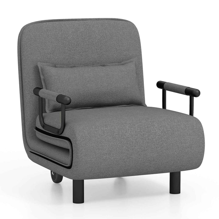 3-in-1 Convertible Sofa Bed with 5-Position Adjustable Backrest for Versatile Comfort