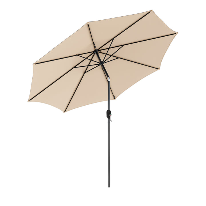 300cm Patio Umbrella with Push Button Tilt Crank Handle and 8 Sturdy Ribs