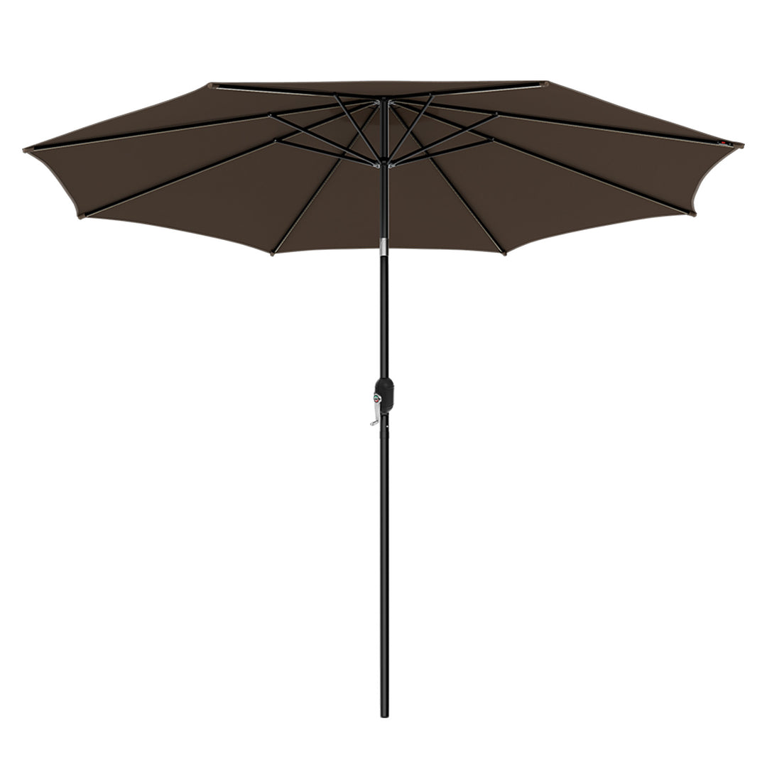 300cm Patio Umbrella with Push Button Tilt Crank Handle and 8 Sturdy Ribs