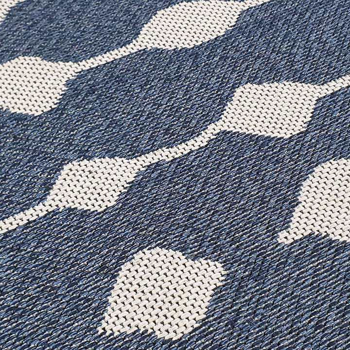 Cotton Rug Navy Blue Berber