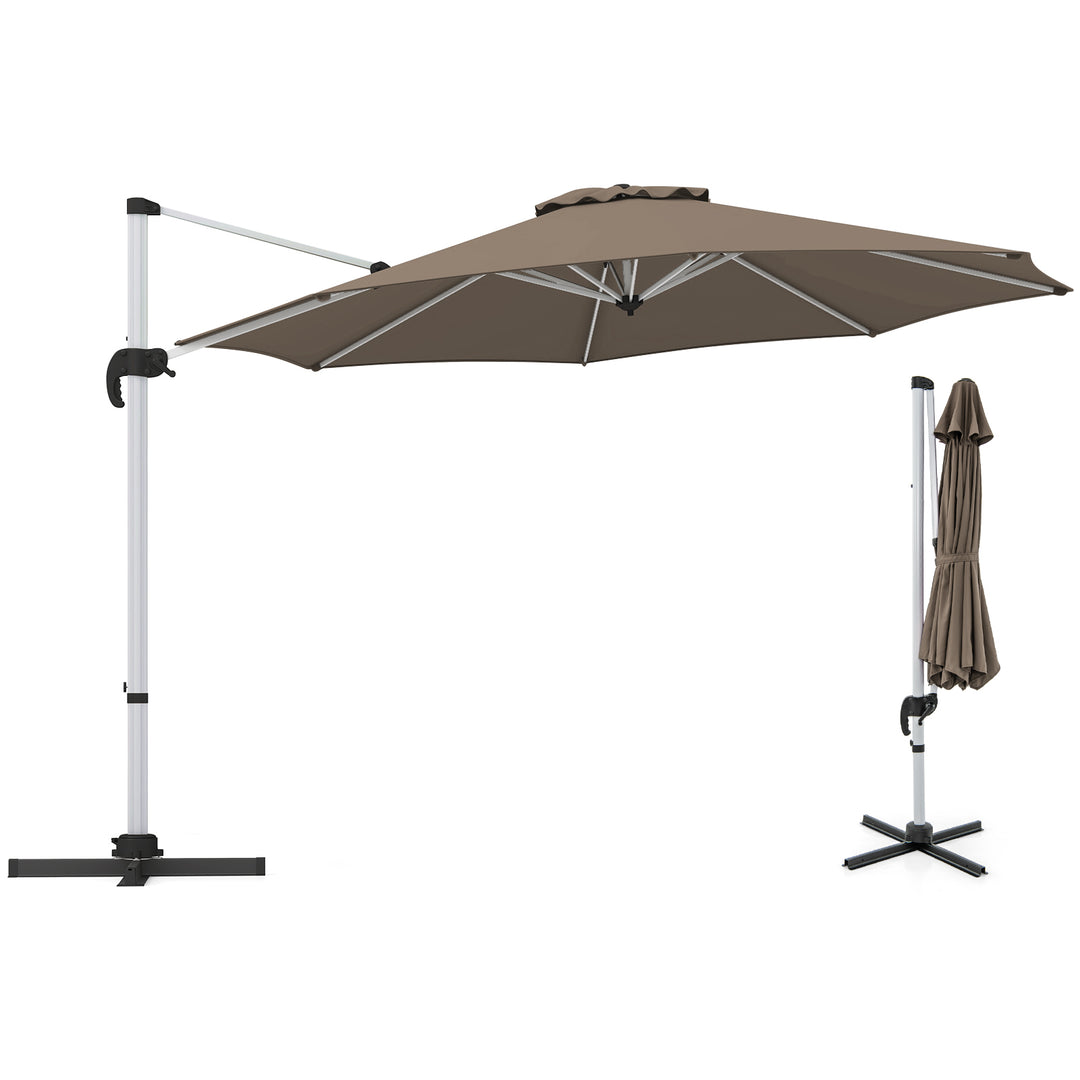325 cm Outdoor Patio Umbrella with 360° Rotation