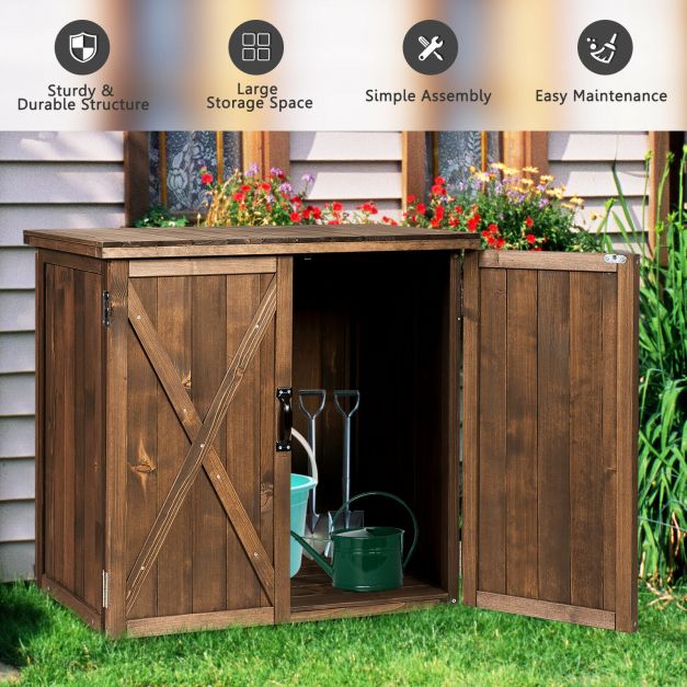 Garden Wooden Shed with Double Doors