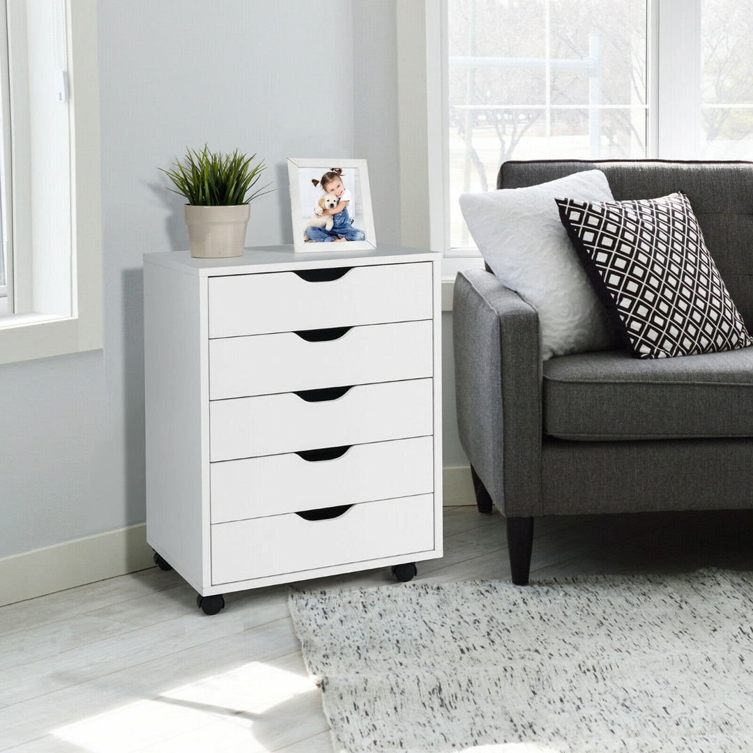 5 Drawer Chest with Wheels for Home and Office - TidySpaces