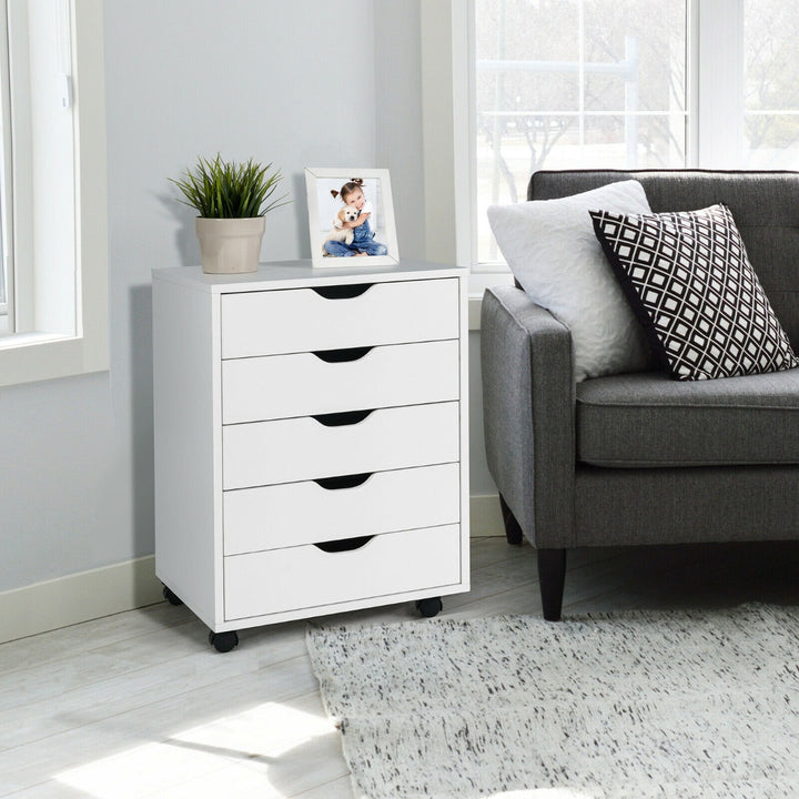 5 Drawer Chest with Wheels for Home and Office - TidySpaces