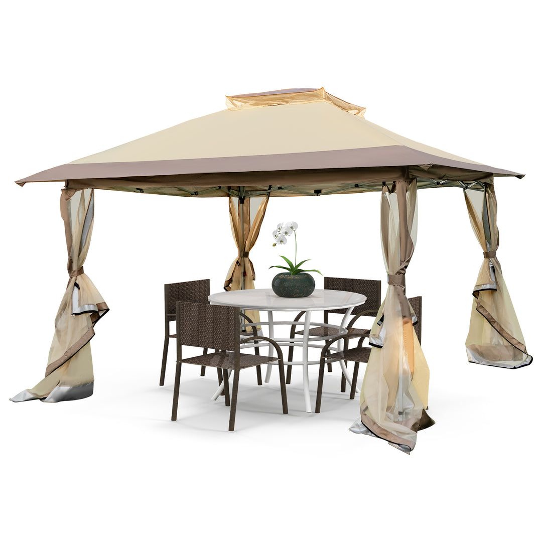 Pop up Gazebo with Vented Top and Portable Canopy Shelter With Mesh Netting - TidySpaces