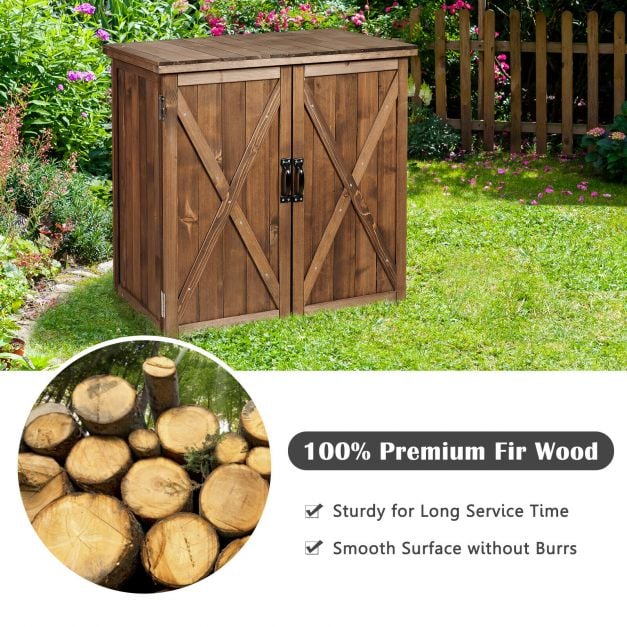 Garden Wooden Shed with Double Doors