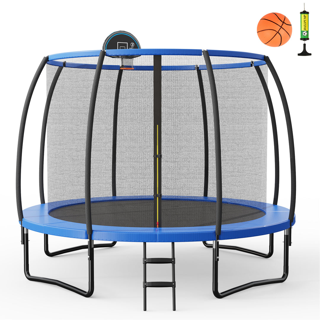 370cm Trampoline with Basketball Hoop and Safety Enclosure Net