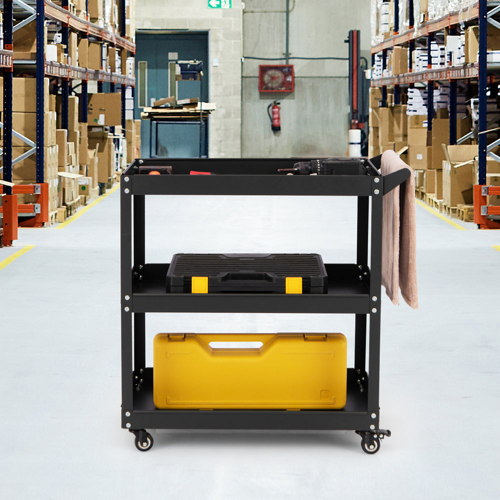 3-Tier Rolling Tool Cart with 4 Universal Wheels with 2 Brakes - TidySpaces