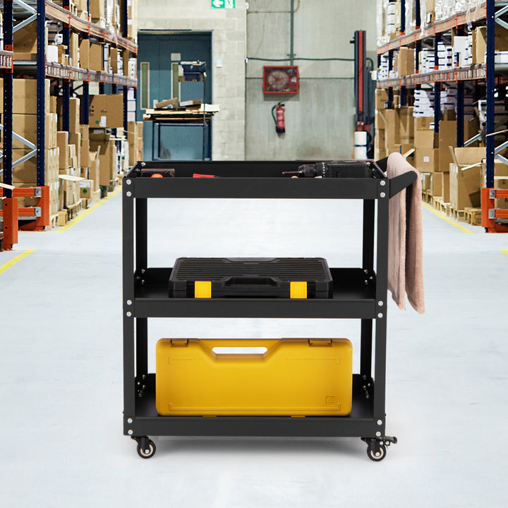 3-Tier Rolling Tool Cart with 4 Universal Wheels with 2 Brakes - TidySpaces