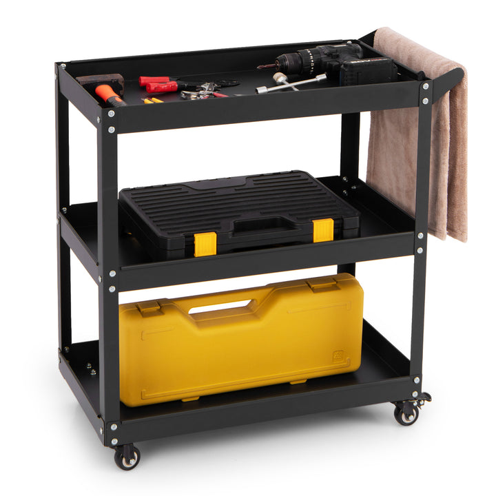 3-Tier Rolling Tool Cart with 4 Universal Wheels with 2 Brakes - TidySpaces