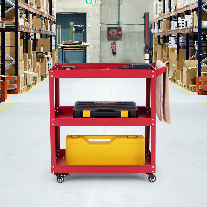 3-Tier Rolling Tool Cart with 4 Universal Wheels with 2 Brakes - TidySpaces