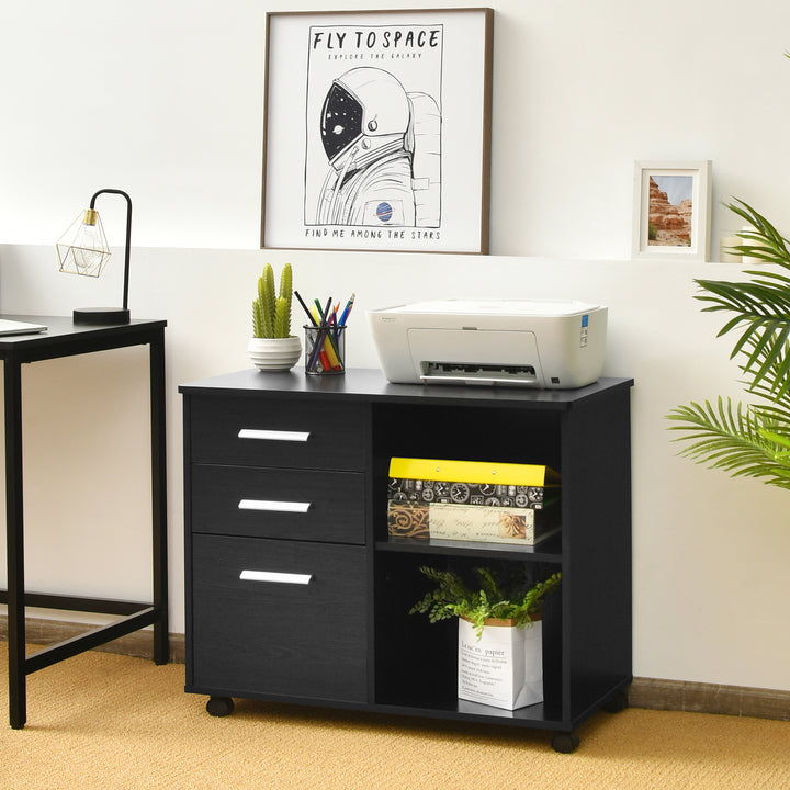 3 Drawer File Cabinet with Hanging Bars for Letter Size Documents Coffee - TidySpaces