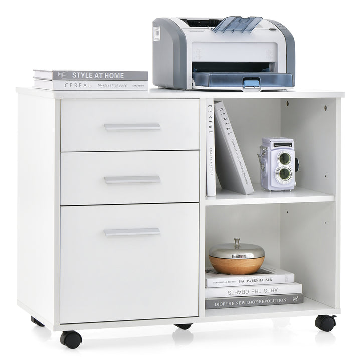3 Drawer File Cabinet with Hanging Bars for Letter Size Documents Coffee White - TidySpaces