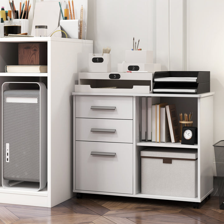 3 Drawer File Cabinet with Hanging Bars for Letter Size Documents Coffee - TidySpaces