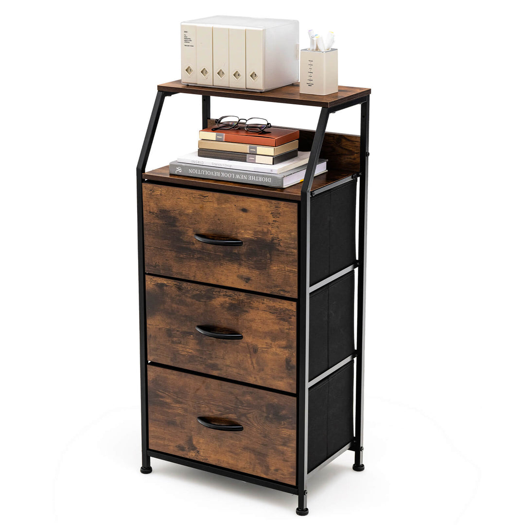 3 Drawer Organizer Unit with Wooden Top and Front | TidySpaces
