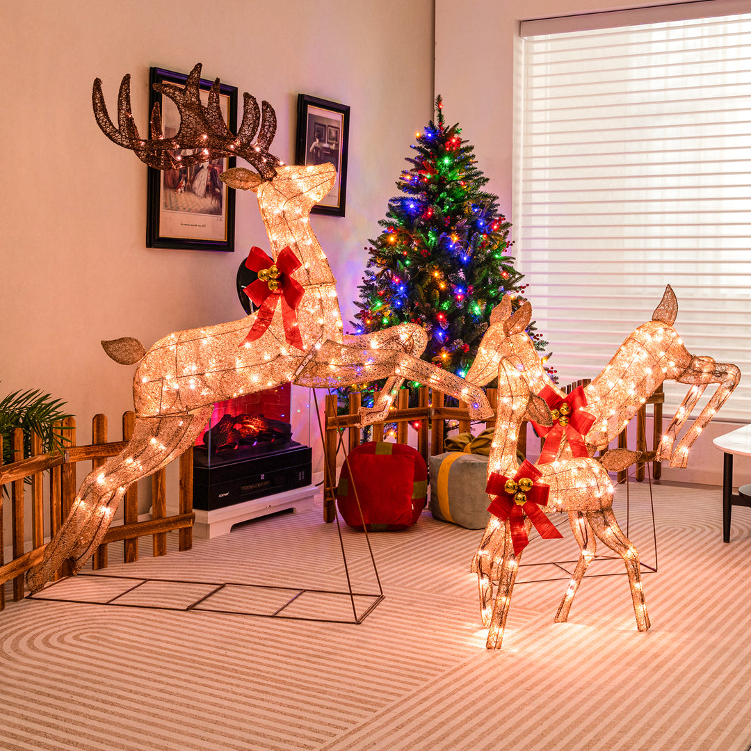 3 Piece Lighted Christmas Reindeer with 255 Warm White Lights - TidySpaces