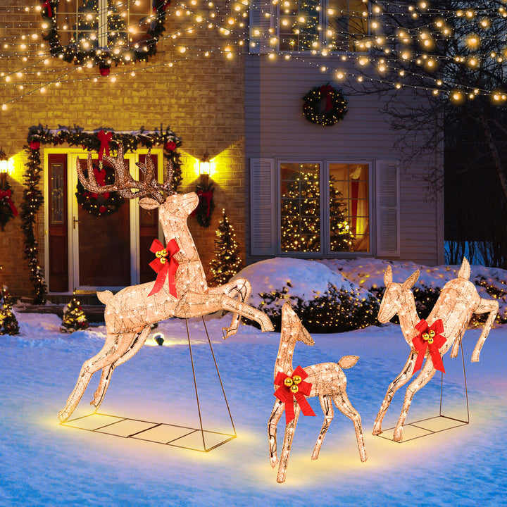 3 Piece Lighted Christmas Reindeer with 255 Warm White Lights - TidySpaces