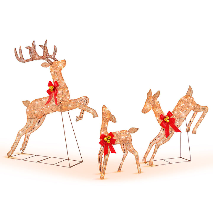 3 Piece Lighted Christmas Reindeer with 255 Warm White Lights - TidySpaces