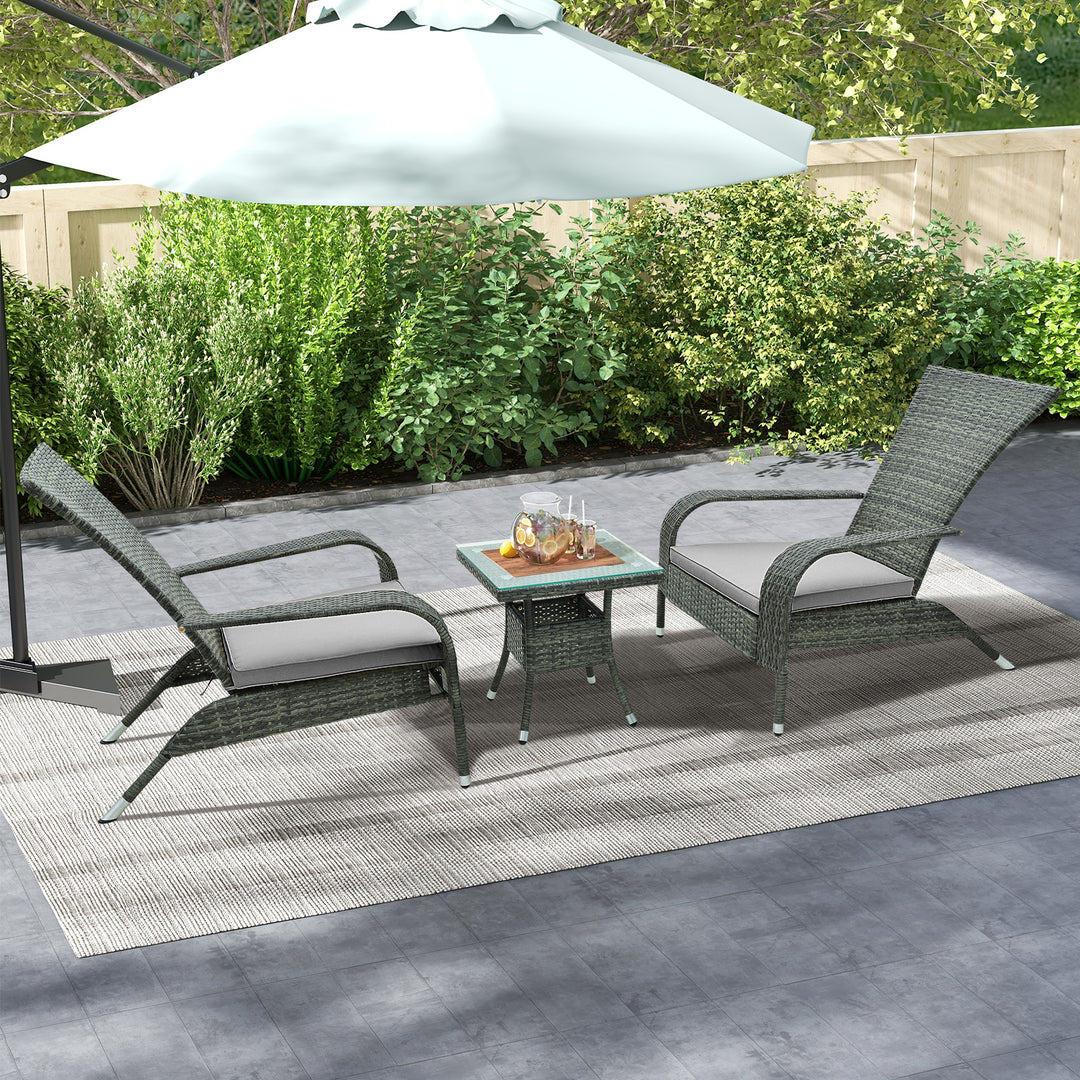 3-Piece Oversized Wicker Adirondack Set with Comfy Seat Cushions - TidySpaces