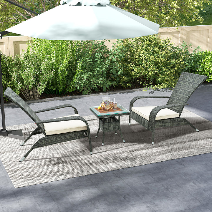 3-Piece Oversized Wicker Adirondack Set with Comfy Seat Cushions - TidySpaces