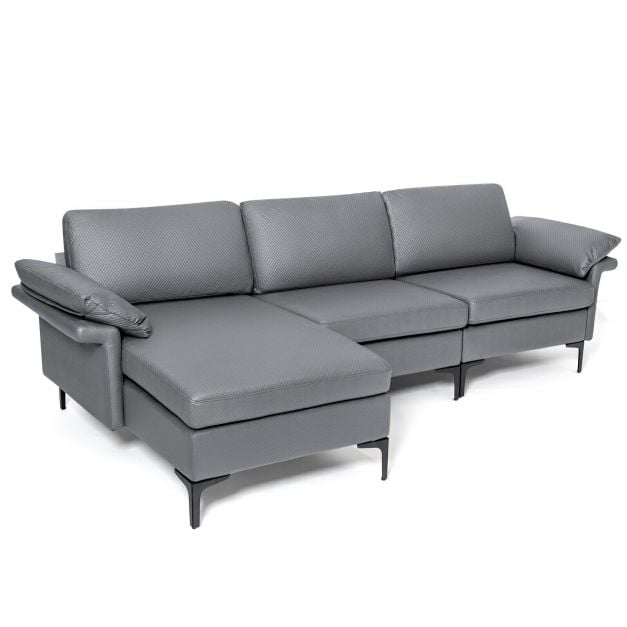 L shaped 3 Seat Upholstered Sectional Sofa - TidySpaces