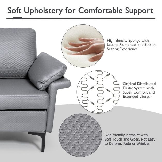 L shaped 3 Seat Upholstered Sectional Sofa - TidySpaces