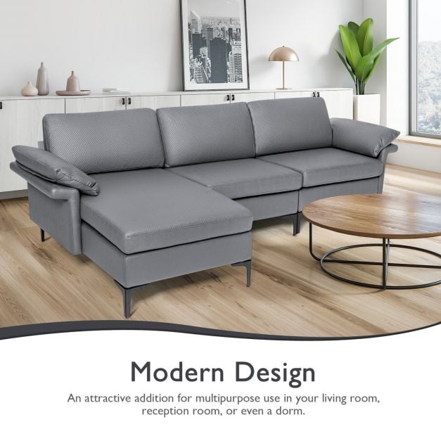 L shaped 3 Seat Upholstered Sectional Sofa - TidySpaces