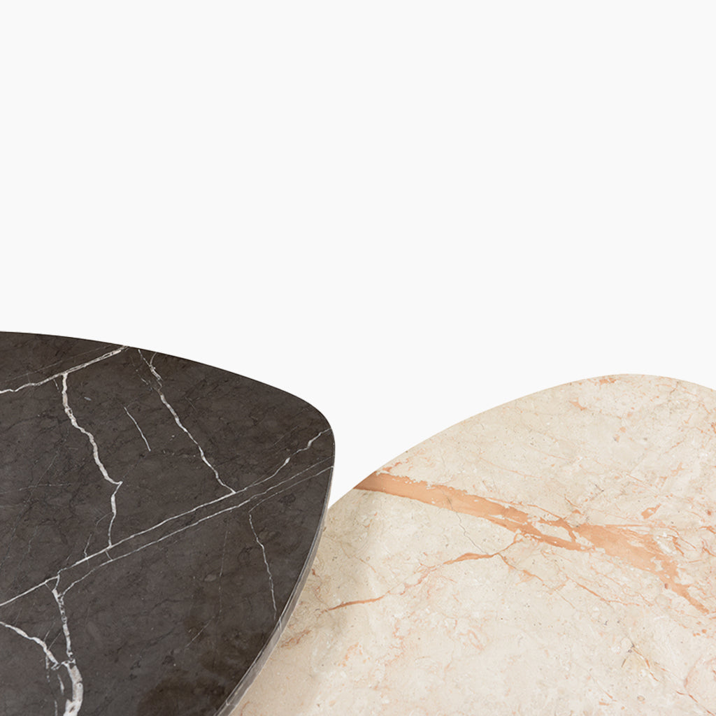 Yin and Yang Marble Coffee Table Set of 2