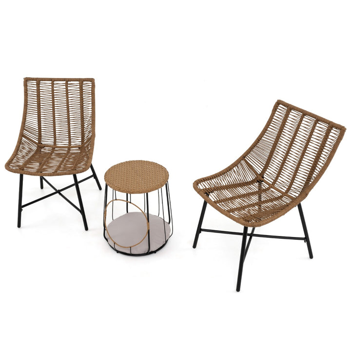 3 Piece Outdoor Furniture Set with Pet House-Light Brown - TidySpaces