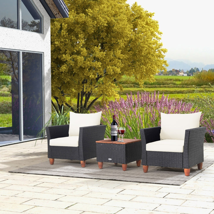 3 Pieces Patio Porch Furniture Set with Cushions and Storage Table - TidySpaces