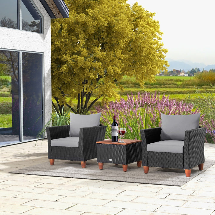 3 Pieces Patio Porch Furniture Set with Cushions and Storage Table - TidySpaces