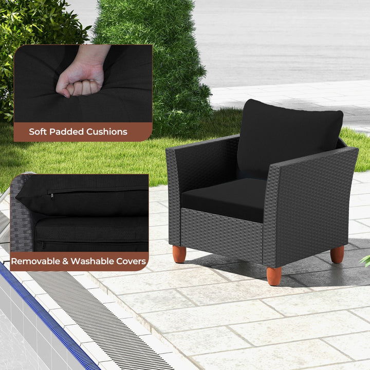 3 Pieces Patio Porch Furniture Set with Cushions and Storage Table - TidySpaces