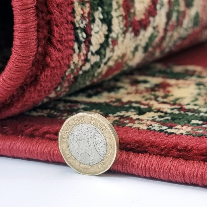 Red Beige Green Traditional Rug Vintage Oriental Style - TidySpaces