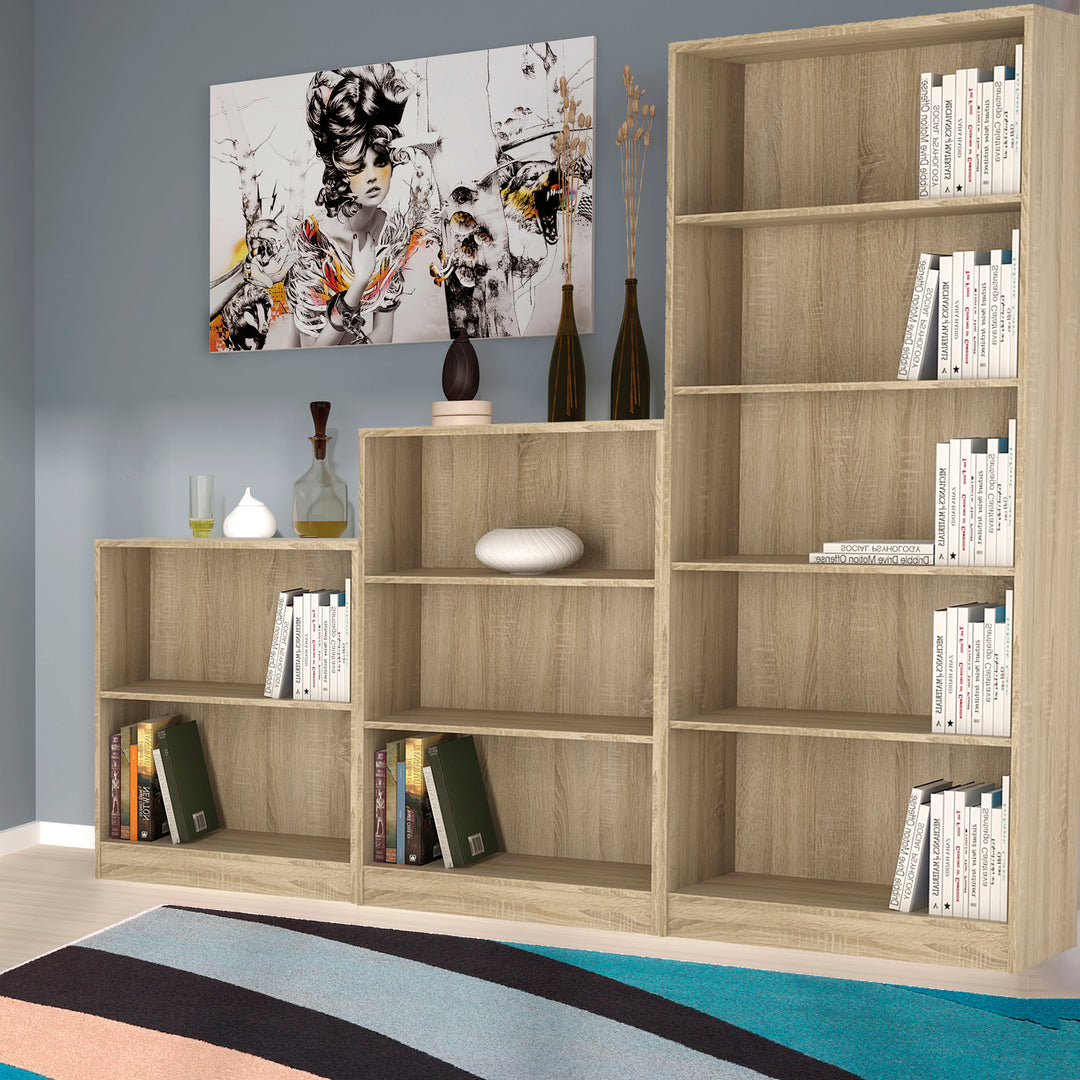 4 You Medium Wide Bookcase in Sonama Oak - TidySpaces