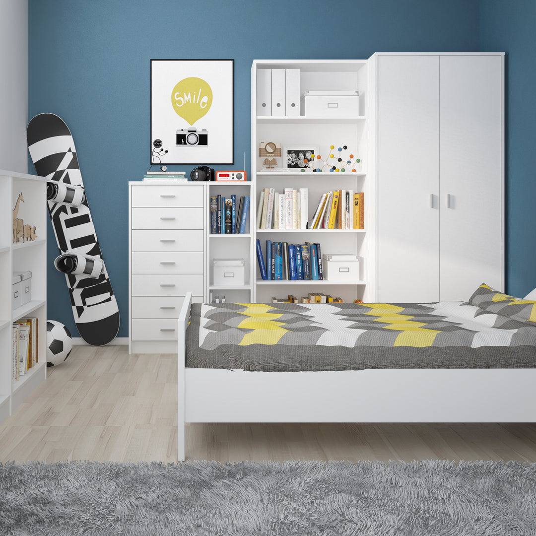 4 You Tall Wide Bookcase in Pearl White - TidySpaces