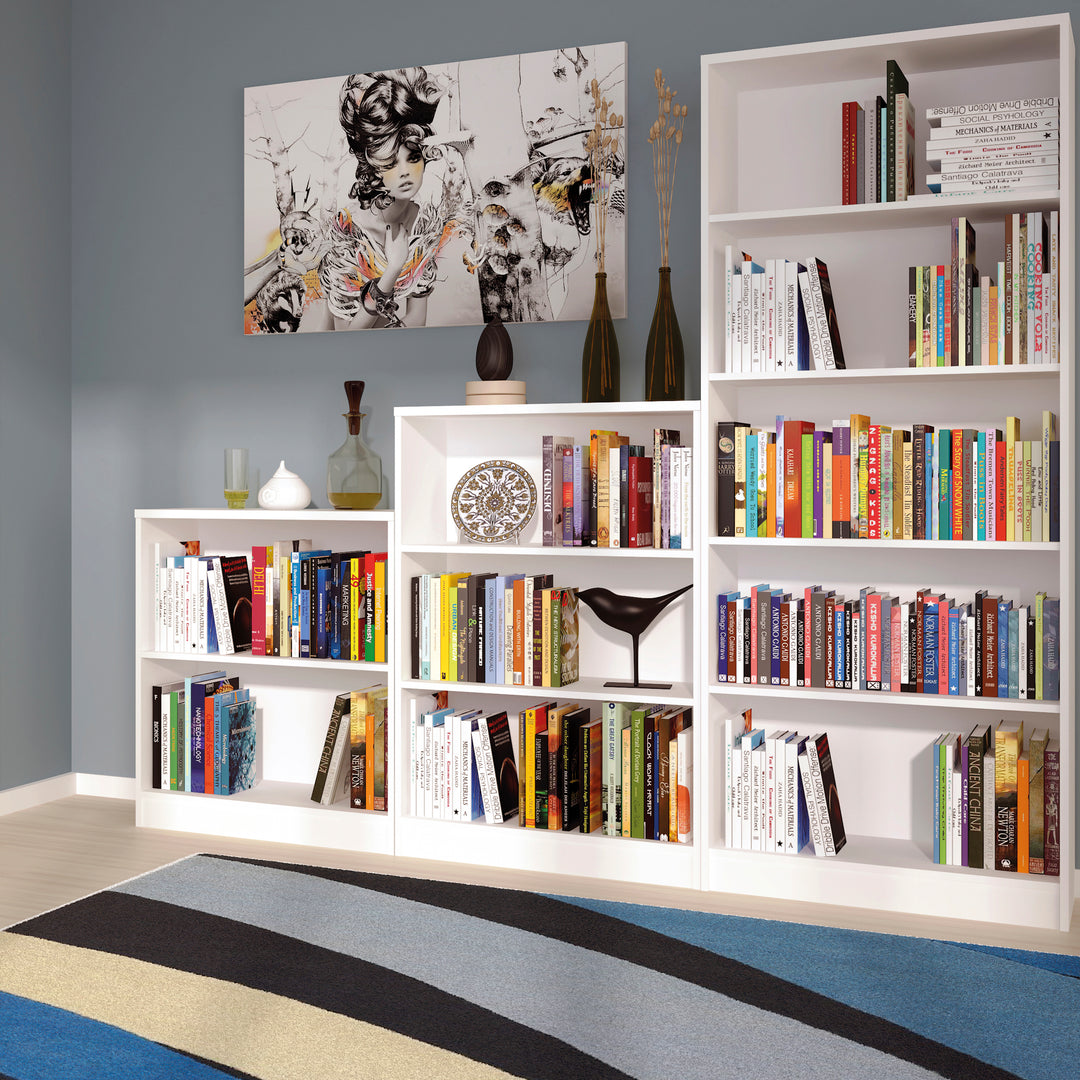 4 You Tall Wide Bookcase in Pearl White - TidySpaces