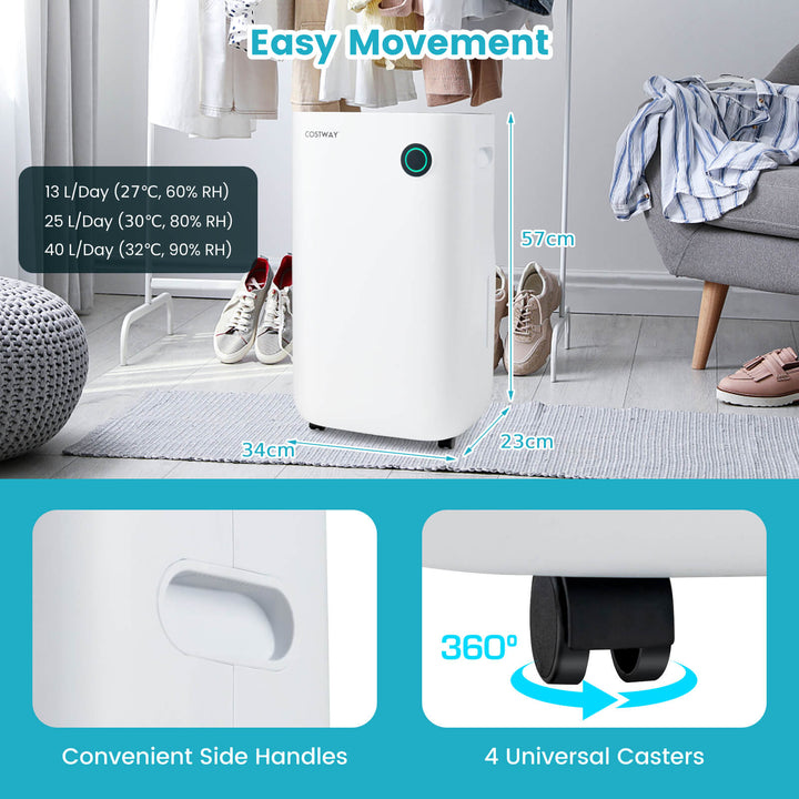Dehumidifier 40L/Day with 5 Modes and 2 Speed - TidySpaces