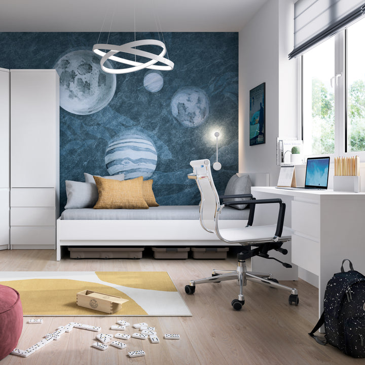 Fribo Desk 2 Drawer in Alpine White - TidySpaces