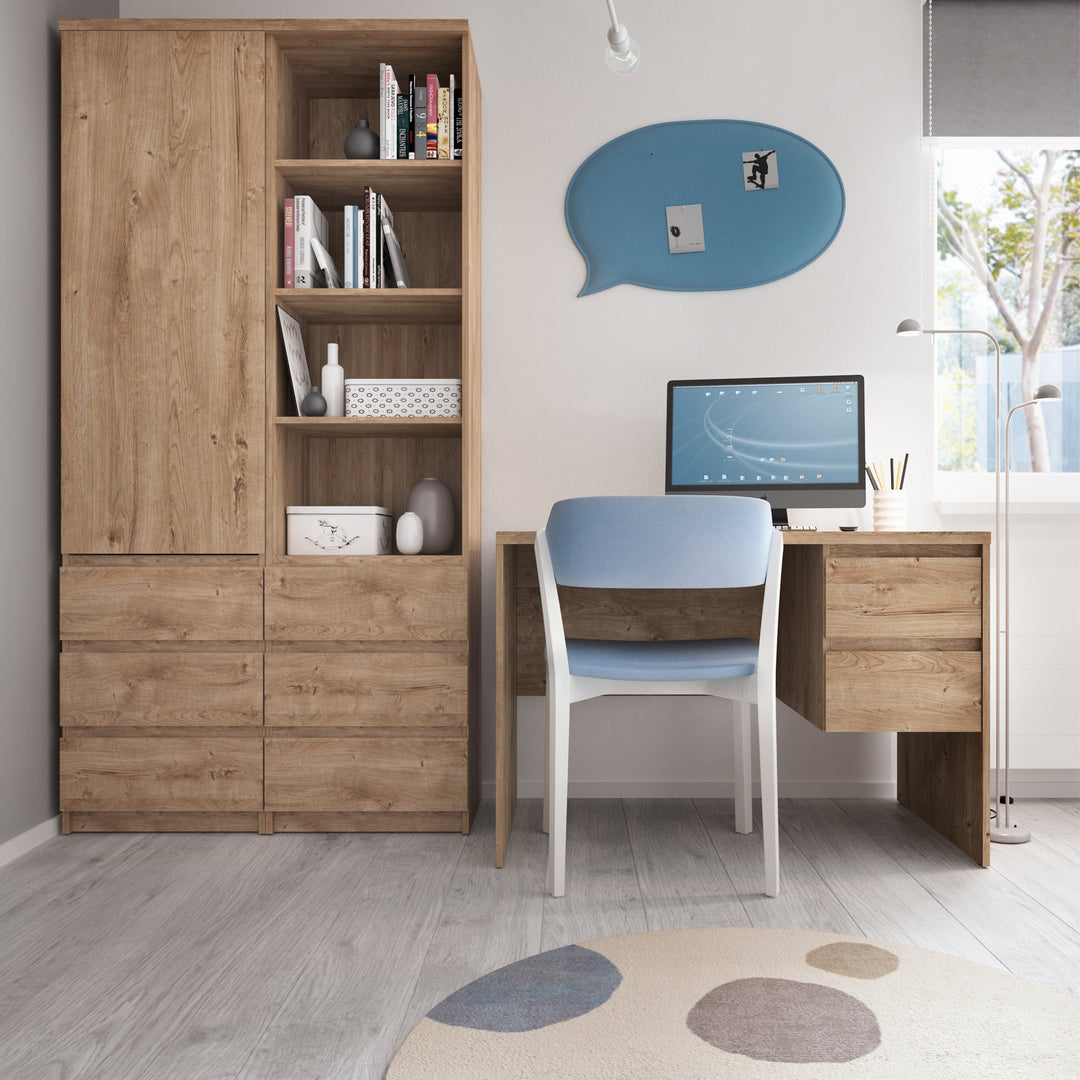 Fribo Desk 2 Drawer in Golden Ribbeck Oak - TidySpaces