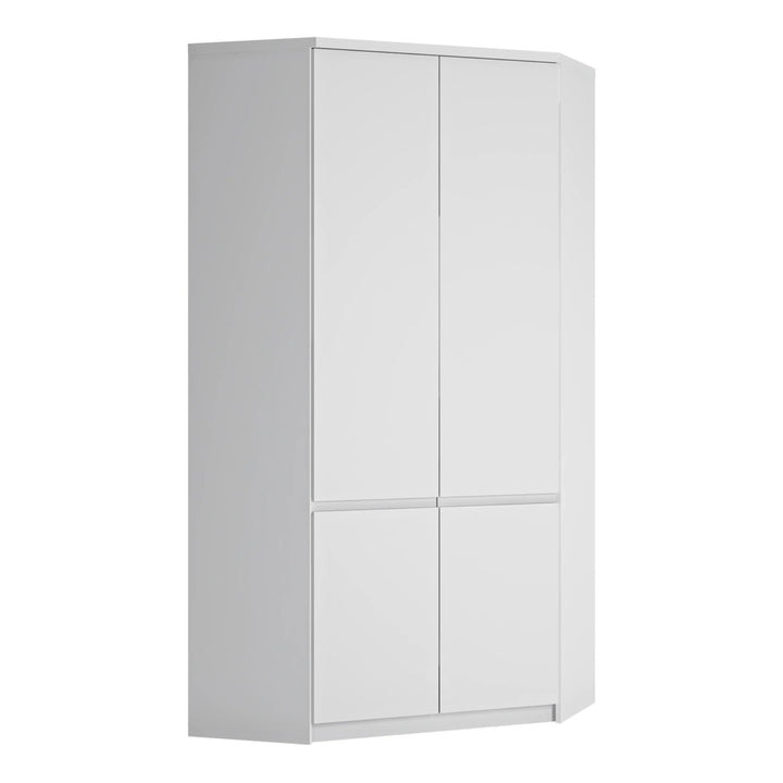 Fribo Corner Wardrobe 2 Door in Alpine White - TidySpaces