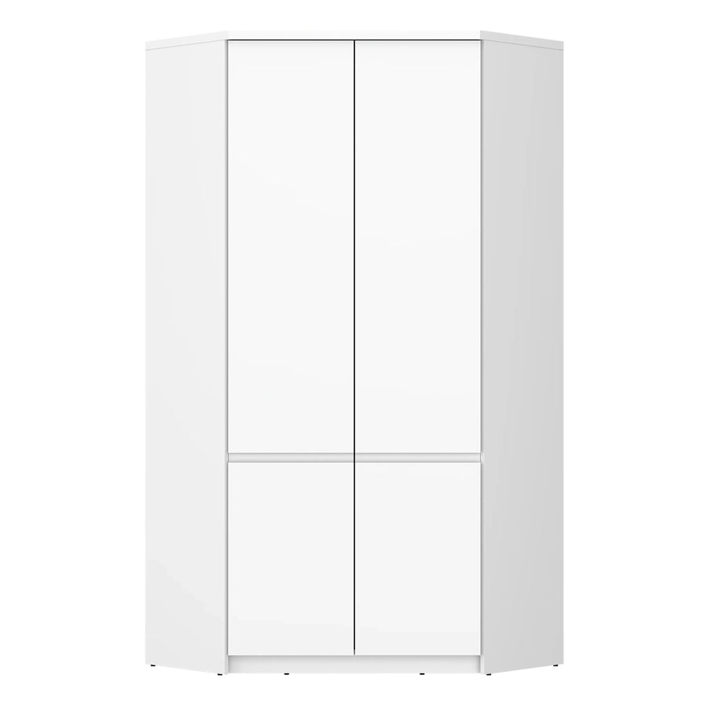 Fribo Corner Wardrobe 2 Door in Alpine White - TidySpaces