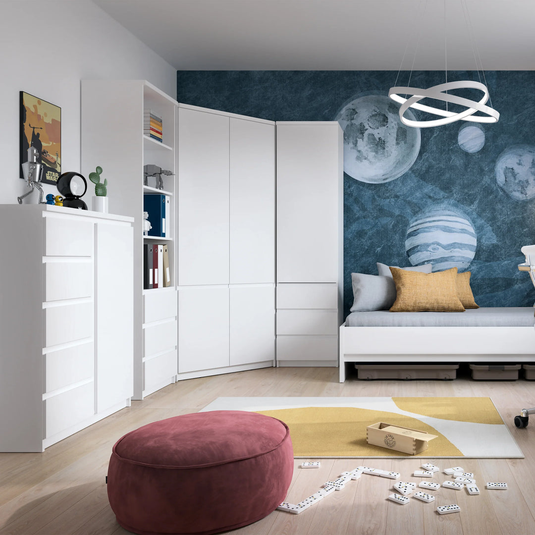 Fribo Corner Wardrobe 2 Door in Alpine White - TidySpaces
