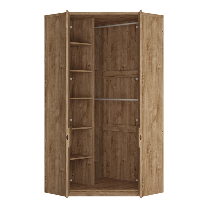 Fribo Corner Wardrobe 2 Door in Golden Ribbeck Oak - TidySpaces
