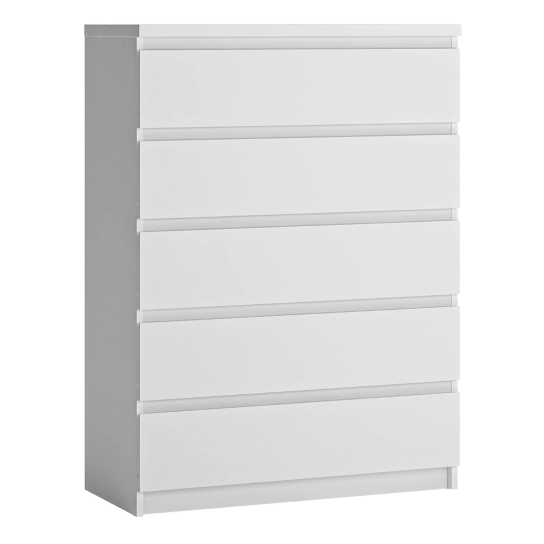 Fribo Chest Of 5 Drawers in Alpine White - TidySpaces