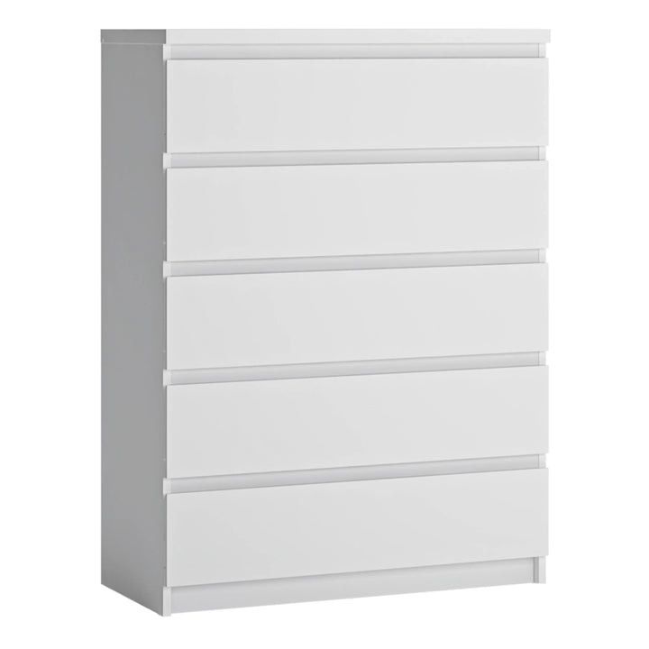 Fribo Chest Of 5 Drawers in Alpine White - TidySpaces