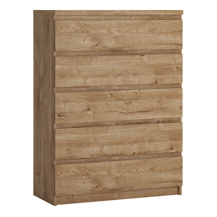 Fribo Chest of 5 Drawers in Golden Ribbeck Oak - TidySpaces